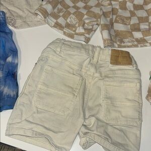 Bundle of 4 2T size Blue Tie-Dye and Beige Shorts Set